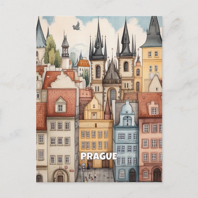 Prague Architecture Postcard (Front)