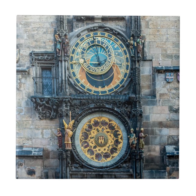 Prague Astronomical Clock Ceramic Tile (Front)