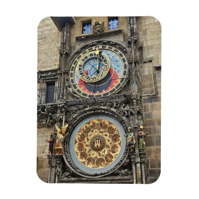 Prague Astronomical Clock close up view magnet (Vertical)