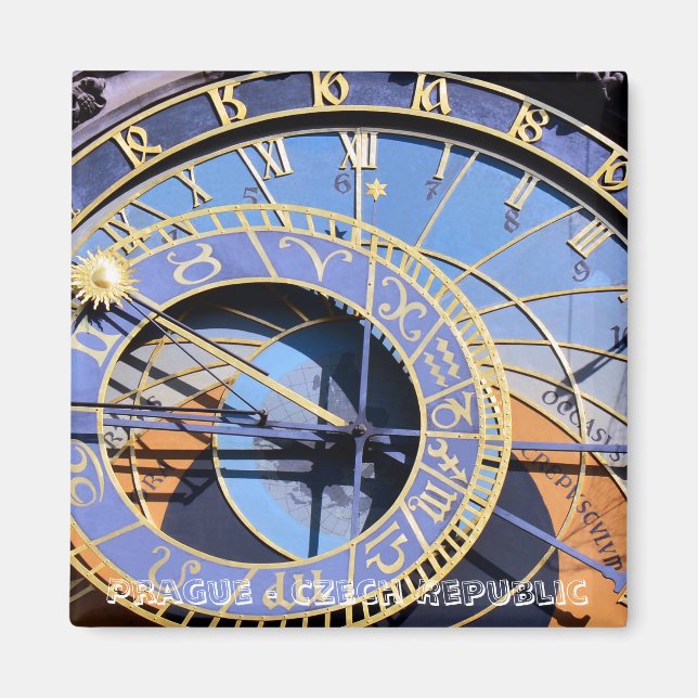 Prague, Astronomical Clock detail (Fridge Magnet) Magnet (Front)