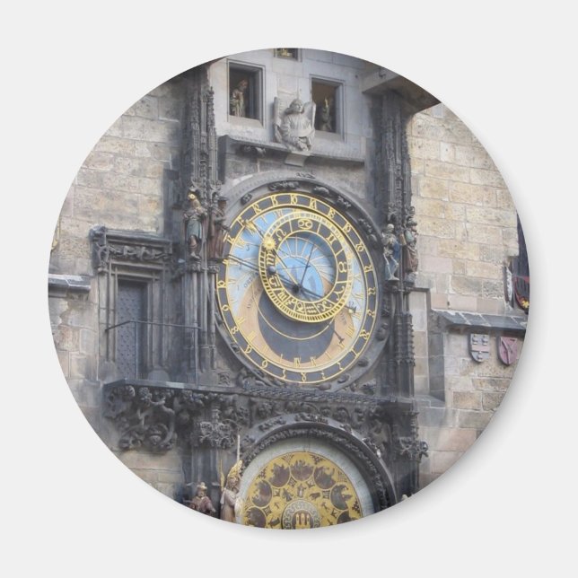 Prague Astronomical Clock In The Old Town Square Magnet (Front)