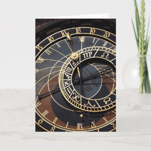 prague astronomical clock note card