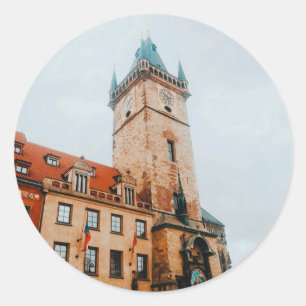 Prague Astronomical Clock, Old Town Square Czechia Classic Round Sticker