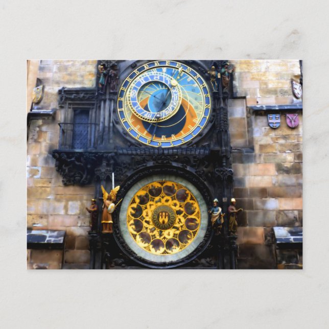 Prague Astronomical Clock Photo Postcard (Front)