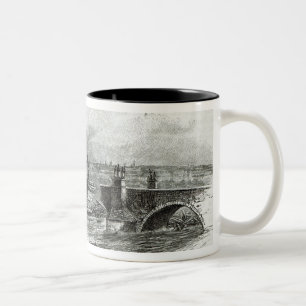 Prague Bridge, from 'Leisure Hour', 1891 Two-Tone Coffee Mug