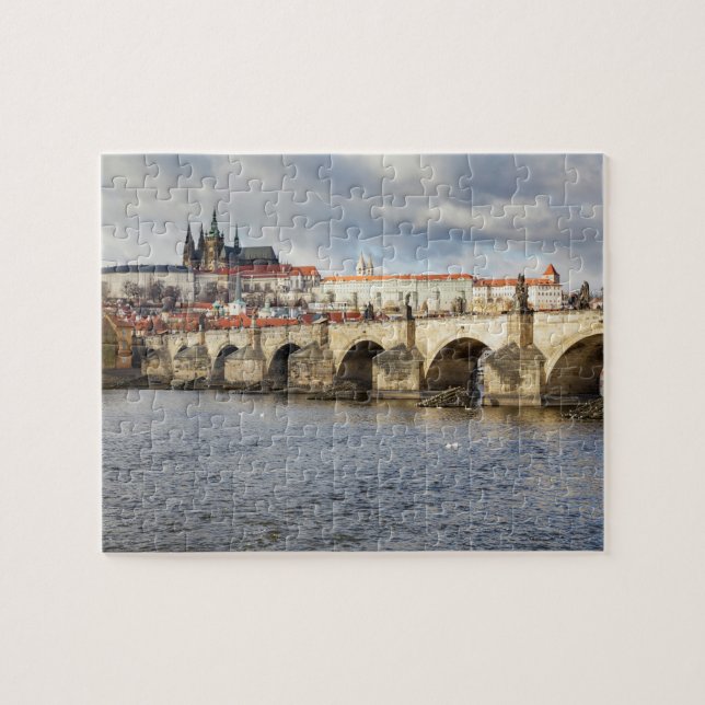 Prague Castle and Charles Bridge souvenir photo Jigsaw Puzzle (Horizontal)