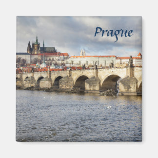 Prague Castle and Charles Bridge souvenir photo Magnet