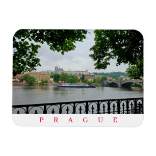Prague Castle and river view fridge magnet