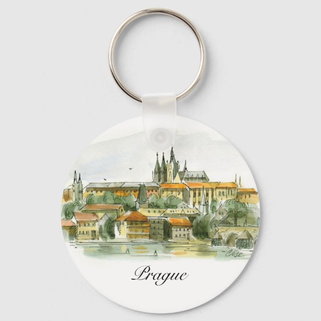 Prague Castle basic button key chain (Front)