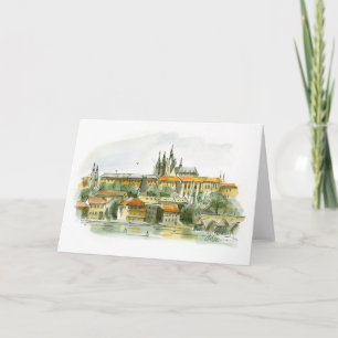 Prague Castle greeting card