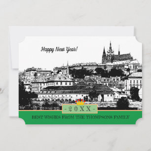 Prague Castle & Happy New Year! Card /Praha
