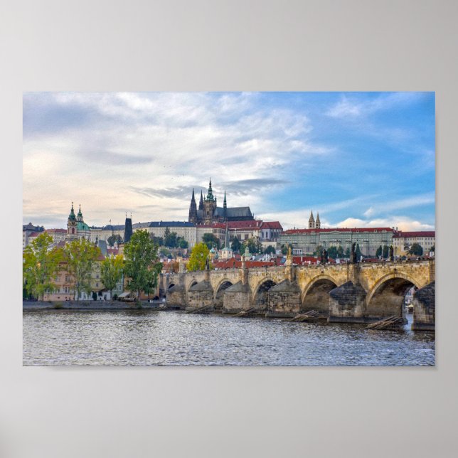 Prague Castle Overlooking the Charles Bridge Poster (Front)