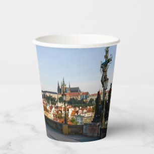 Prague Castle view from Charles bridge, Czech R. Paper Cups