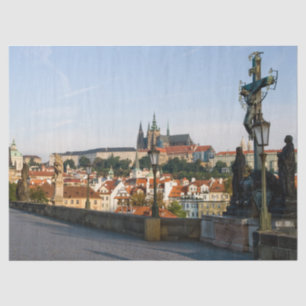 Prague Castle view from Charles bridge, Czech R. Tissue Paper