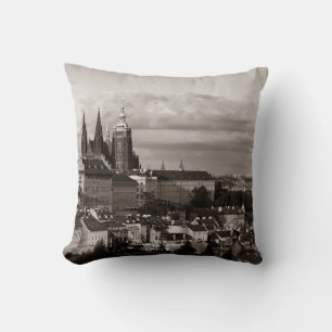 Prague Castle with Saint Vitus Cathedral in Czech Cushion