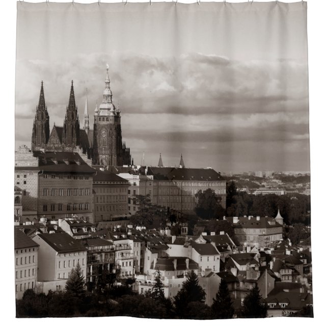 Prague Castle with Saint Vitus Cathedral in Czech  Shower Curtain (Front)