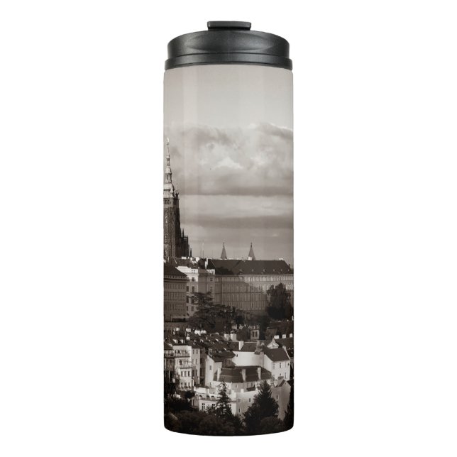 Prague Castle with Saint Vitus Cathedral in Czech  Thermal Tumbler (Front)