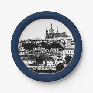 Prague, Cathedral, Castle - Czechia (Party) Paper Plate