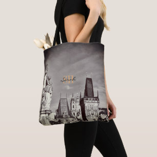 Prague & Charles Bridge, Christ, Castle / Czechia  Tote Bag