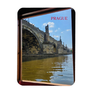 Prague Charles Bridge framed view magnet