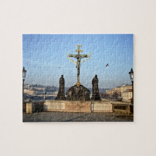 Prague & Charles Bridge Statues - Christ /Czechia Jigsaw Puzzle