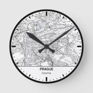 Prague Clock City Line Art