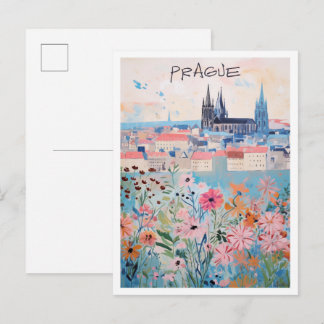 Prague Czech Art Travel Postcard