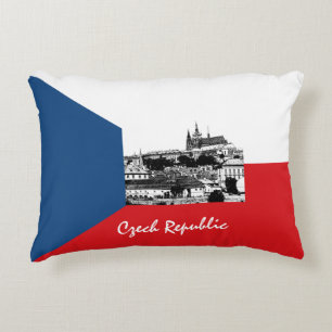 Prague & Czech flag - historical Czechia /sports Decorative Cushion