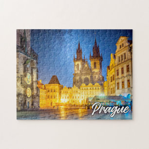 Prague, Czech Republic, After Dark Jigsaw Puzzle