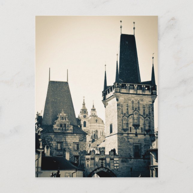 Prague, Czech Republic - Charles Bridge Tower Gate Postcard (Front)