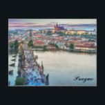 Prague Czech Republic Charles Bridge Travel Photo Postcard<br><div class="desc">Anyone would love to receive this postcard featuring a beautiful travel photo of the Charles Bridge in Prague,  Czech Republic!  The font and colour of the text can be changed to fit your preference.</div>