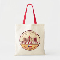 Prague Czech Republic City Skyline Emblem