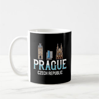 Prague Czech Republic City Skyline Map Travel Coffee Mug