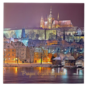 Prague, Czech Republic cityscape Ceramic Tile