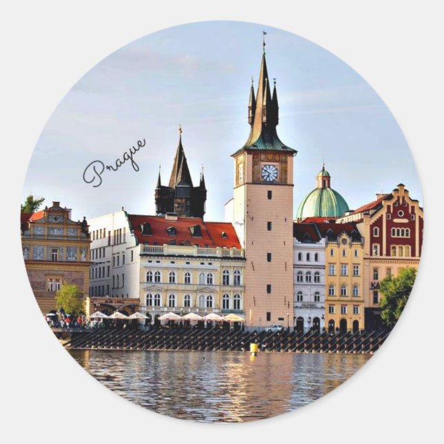 Prague, Czech Republic Classic Round Sticker (Front)