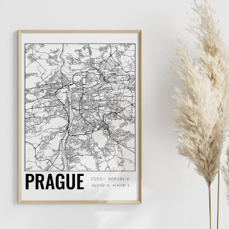 Prague Czech Republic Minimalist Map Art Poster