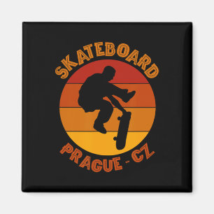 Prague Czech Republic Skateboarder Urn Skateboardi Magnet