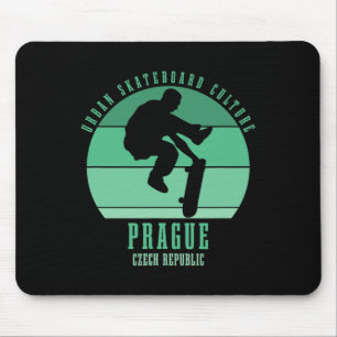 Prague Czech Republic Skateboarder Urn Skateboardi Mouse Pad
