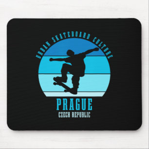 Prague Czech Republic Skateboarder Urn Skateboardi Mouse Pad