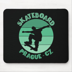Prague Czech Republic Skateboarder Urn Skateboardi Mouse Pad