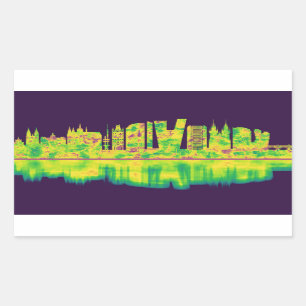 Prague Czech Republic Skyline Rectangular Sticker