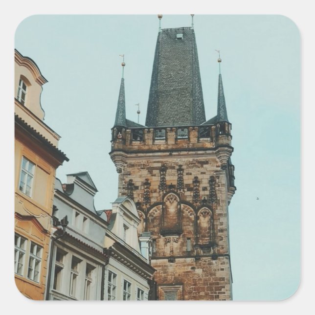 Prague Czech Republic Travel Art  Square Sticker (Front)