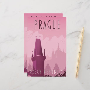 Prague Czech Republic vintage style travel poster