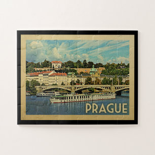 Prague Czech Republic Vintage Travel Jigsaw Puzzle
