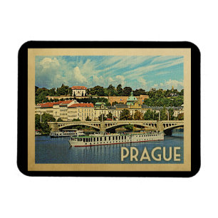 Prague Czech Republic Vintage Travel Magnet
