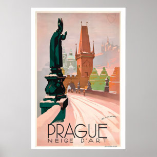 Prague Czech Republic Vintage Travel Poster