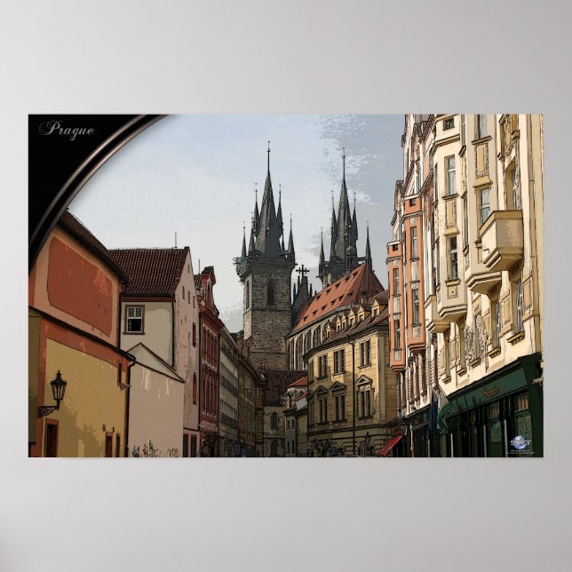 PRAGUE, Czech Republic - winding streets Poster (Front)