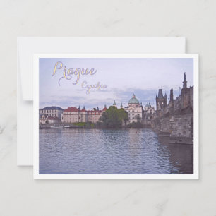 Prague, Czechia, Charles Bridge, Dusk Postcard