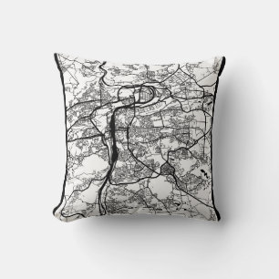 Prague Czechia City Map Cushion
