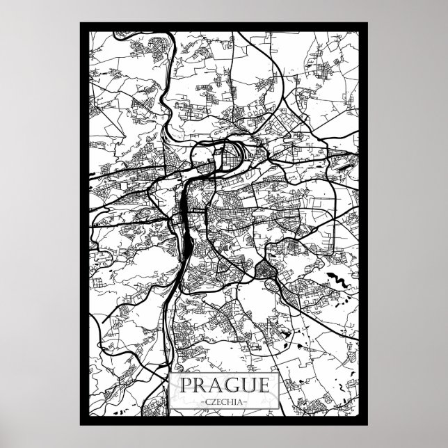 Prague Czechia City Map Poster (Front)
